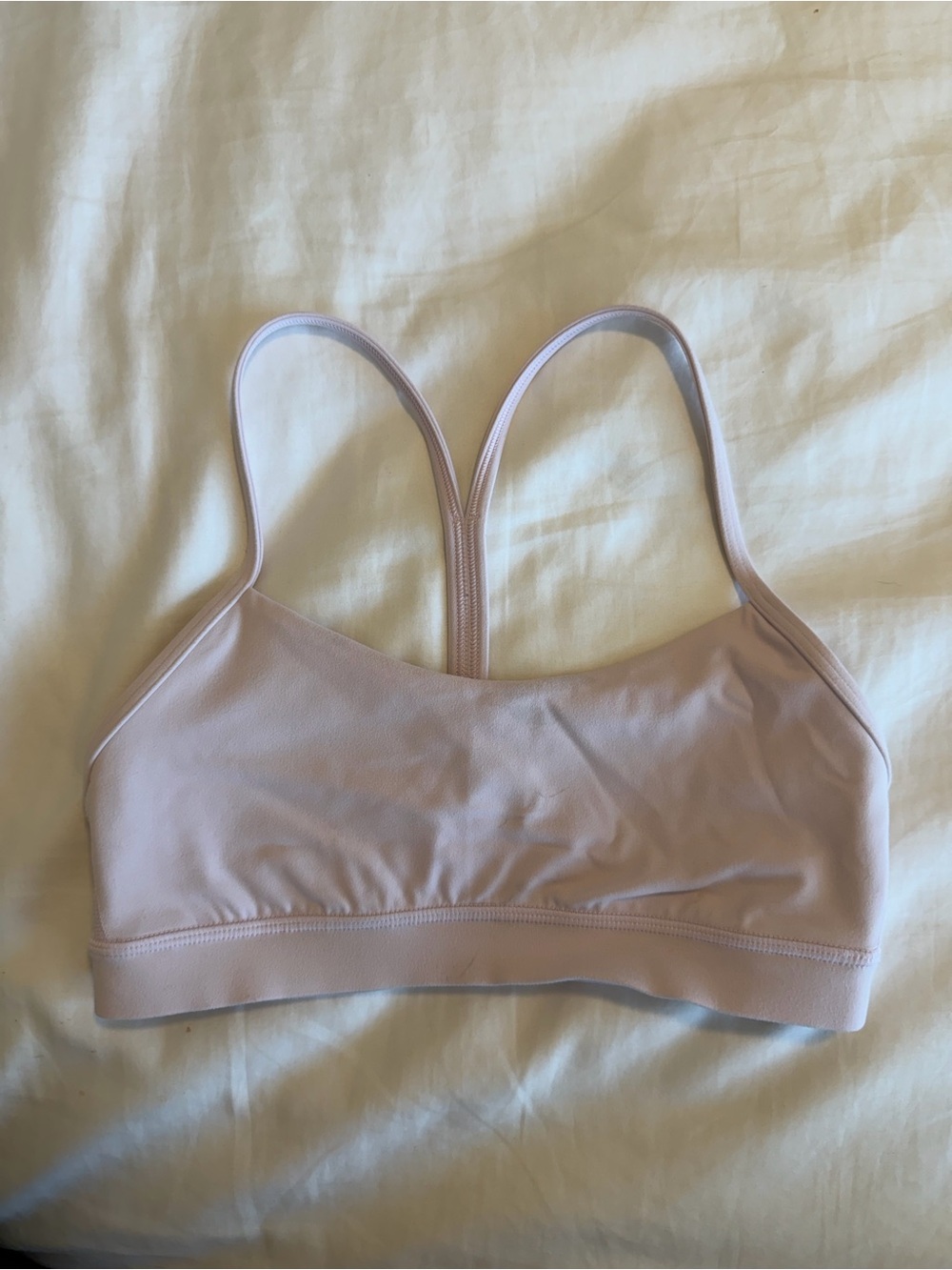 Lululemon women’s light pink sports bra and shorts matching workout set - Picture 3 of 11